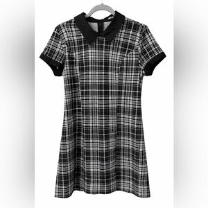 HOT TOPIC 2015 Wednesday Addams Plaid Dress L EUC Retro Early 2010s Goth Prep
